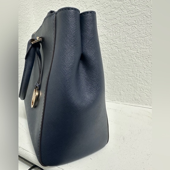 Michael Kors Navy Blue Savannah Saffiano Leather Satchel with dust bag - Picture 2 of 12